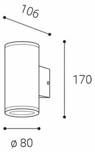 LED2 5131604 MIDO exteriérové nástenné svietidlo 2xGU10 IP54 antracit