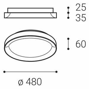 LED2 1271658 BELLA SLIM stropné svietidlo LED D480mm 38W/2660lm 3000K/4000K kávová