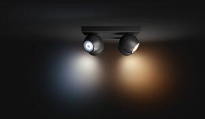 Philips Hue White Ambiance 8719514339163 BUCKRAM stropné bodové svietidlo 4xGU10 +SWITCH 4x5,5W/4x250lm 2200-6500K čierna bluetooth