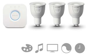 Philips HUE StarterKit 3SET LED GU10 6,5W 16 mil.farieb + bridge