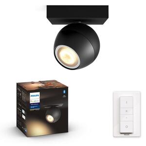 Philips Hue White Ambiance 8719514339248 BUCKRAM nástenné bodové svietidlo 1xGU10 +SWITCH 5,5W/250lm 2200-6500K čierna bluetooth