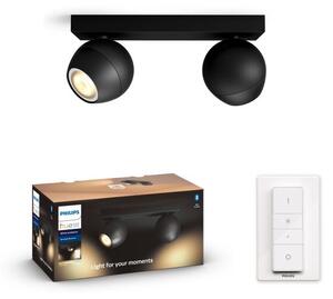 Philips Hue White Ambiance 8719514339088 BUCKRAM stropné bodové svietidlo 2xGU10 +SWITCH 2x5,5W/2x250lm 2200-6500K čierna bluetooth
