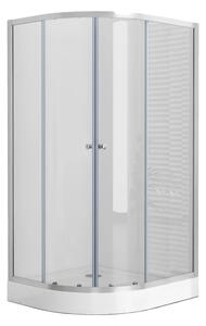 POINT AS LOR 100x80 Clear Pravý Asymetrický sprchovací kút s akrylátovou vaničkou