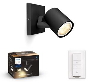 Philips Hue White Ambiance 8719514338326 Runner nástenné bodové svietidlo 1xGU10 +SWITCH 5,5W/250lm 2200-6500K čierna bluetooth