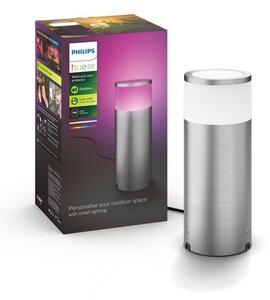 Philips HUE White and color CALLA exteriérový záhradný stĺpik LED 8W 600lm IP65 2200-6500K RGB, predlžovacia jednotka, nerez