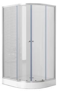 POINT AS LOR 100x80 Clear Ľavý Asymetrický sprchovací kút s akrylátovou vaničkou