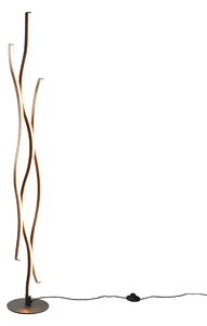 Design vloerlamp zwart met zilver incl. LED dimbaar - Blaze