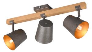 TRIO 801900367 BELL stropné bodové svietidlo/spot 3xE14 antický nikel, drevo