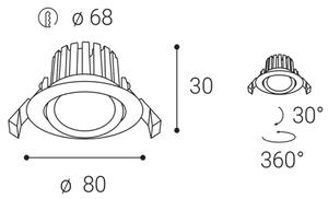 LED2 2231641 MAX 2 zápustné svietidlo LED 8W/735lm 4000K IP65 biela