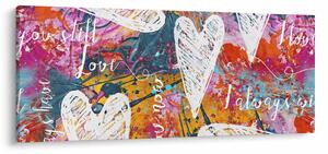 Obraz - Srdce na abstraktnom pozadí (120x50 cm)