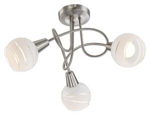 GLOBO 54341-3 ELLIOTT stropné svietidlo D390mm 3xE14 matný nikel, satinovaná biela