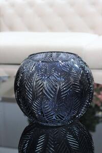 Modrá guľatá sklenená váza LISSA 21cm