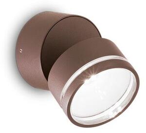 Ideal Lux 285498 OMEGA ROUND vonkajšie nástenné svietidlo LED D90mm 7W/650lm 4000K IP54 kávová