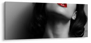 Obraz - Portrét ženy s červeným rúžom (120x50 cm)
