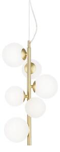 Ideal Lux 283821 PERLAGE závesné svietidlo 6xG9 D260mm saténová mosaz, biela