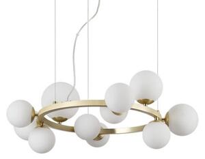 Ideal Lux 283807 PERLAGE závesné svietidlo 11xG9 D730mm saténová mosadz, biela
