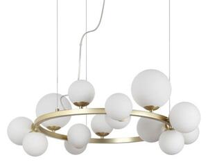 Ideal Lux 283814 PERLAGE závesné svietidlo 14xG9 D850mm saténová mosadz, biela