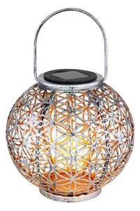 GLOBO SOLAR 36741 dekoratívne solárne svietidlo s ozdobným dierovaním V290mm LED 0,06W 3000K IP44, vrátane batérie 1xAA Ni-Mh 300mAh, strieborná
