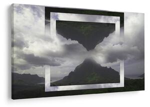 Obraz - Hory na Islande, geometrická koláž (90x60 cm)