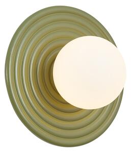 Retro nástenná lampa zelená s opálovým okrúhlym 20cm IP44 - Lila