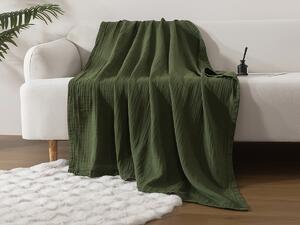 XPOSE® Detské mušelínová deka SENA Premium - olivová 120x120 cm