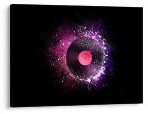 Obraz - Vinylová doska v ružovo-fialových (70x50 cm)