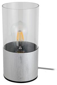 RABALUX 3153 Zelkova stolná lampička V250mm 1xE27 kartáčovaný hliník, priehľadná