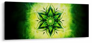 Obraz - Kvetinová mandala v zelenom pozadí (120x50 cm)