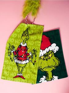 Sinsay - Súprava bavlnených detských uterákov na ruky s vianočným motívom 2 pack Grinch - zelená