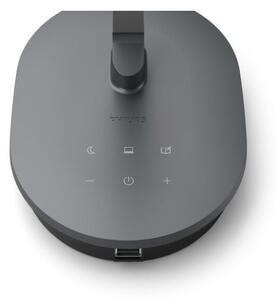 Philips 8719514443655 Sword stolná dotyková lampička LED 12W/450lm 2700-6500K USB šedá stmievateľná