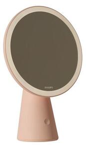 Philips 8719514420458 Mirror stolná dotyková kozmetická lampička so zrkadlom LED 4,5W/60lm 3000-5000K USB CRI95 ružová stmievateľná