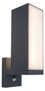 LUTEC 5193811118 CUBA exteriérové nástenné svietidlo LED 14W 1000lm 3000K IP54 tmavá šedá, otočná hlavica 90°, pohybový senzor