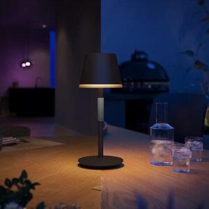 8719514404595 Philips HUE Go prenosná dotyková stolná lampička LED 36cm 6,2W/530lm CCT+RGB IP54 čierna bluetooth vrátane batérie