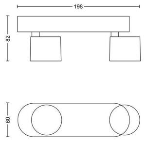 Philips 8719514435391 Star stropné bodové svietidlo/spot 2xLED 2x4,5W/2x500lm 2700K čierna