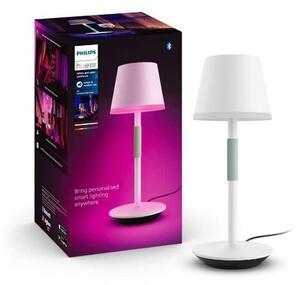 8719514404571 Philips HUE Go prenosná dotyková stolná lampička LED 36cm 6,2W/530lm CCT RGB IP54 biela bluetooth vrátane batérie