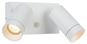 LUCIDE 09831/02/31 TAYLOR exteriérové nástenné svietidlo so senzorom GU10 2x50W IP54 biela