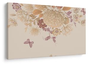 Obraz - Vintage kvety a motýle (90x60 cm)