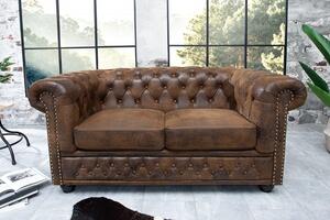 Luxusná pohovka Chesterfield 150 cm starožitná hnedá