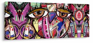 Obraz - Street art - sova (120x50 cm)