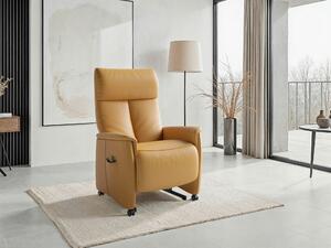 RELAXAČNÉ KRESLO, koža, kari žltá Sit & More - Online Only obývacie izby, Online Only