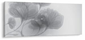 Obraz kvetov v šedých odtieňoch (120x50 cm)
