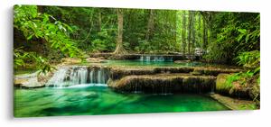 Obraz - Vodopád Erawan v Kanchanaburi, Thajsko (120x50 cm)
