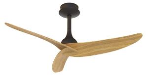 Stropný ventilátor Ipanema čierny/drevený DC tichý IP44 – Mantra Mantra Iluminación, Ipanema, Čierna, Obývacia izba, Kov, Moderný