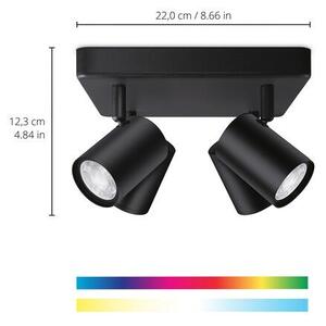 Philips Wiz Colors 8719514554573 IMAGEO stropné bodové svietidlo/spot 4xGU10 4x5W/345lm 2200-6500K+RGB čierna