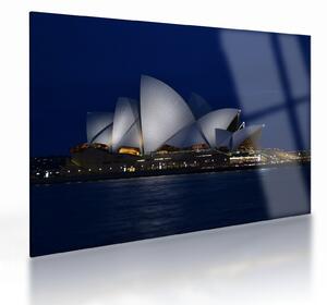 Sklenený obraz nočného Sydney (70x50 cm)