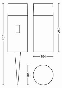 Philips HUE 17420/30/P7 Calla záhradný stĺpik / kábel 5m 8W=806lm 2000 - 6500K