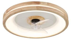 GLOBO 03650 GATIAN stropné svietidlo s ventilátorom D500mm LED 30W/2250lm 2700-6500K biela, drevo, diaľkový ovládač