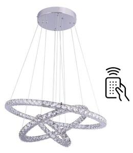 GLOBO 67037-76 MARILYN I závesné svietidlo LED 700 mm 76W/3060lm 3000-4000-6000K IP20 chróm s diaľkovým ovládaním