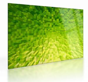 Sklenený obraz žltozelených kostičiek (70x50 cm)