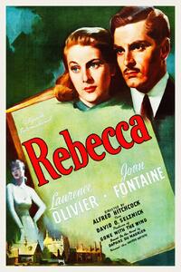 Umelecká tlač Rebecca / Alfred Hitchcock (Retro Cinema / Movie Poster), (26.7 x 40 cm)